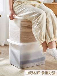 Yangyangyu Stackable Plastic Storage Bins with Lids for Clothes, Books, and Household Items
