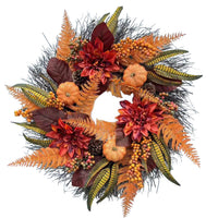 Thanksgiving Autumn Pumpkin Wreath for Front Door Wall Decor
