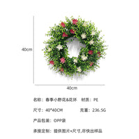 Wildflower Spring Wreath for Front Door & Garden Fence Decor