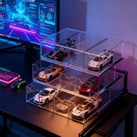 Diecast Car Model Display Case Dustproof Toy Vehicle Storage Box for F1 Hot Wheels Tomica