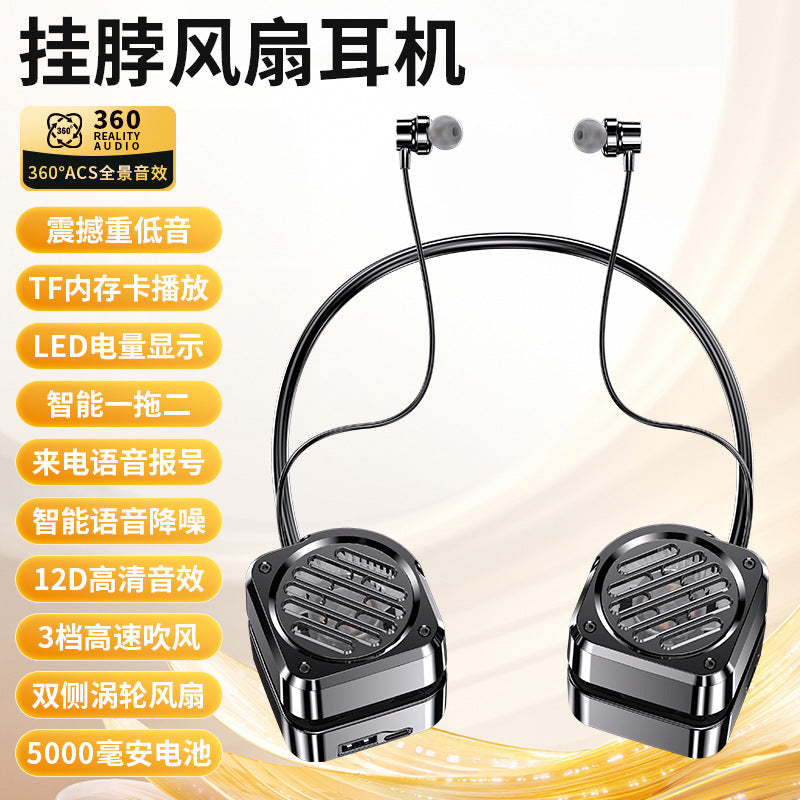 Portable Neck Fan with Power Bank Function, 3-Speed Adjustable, Quiet Operation