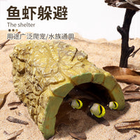 Reptile Hideaway Cave for Terrariums - Realistic Rock, Pebble, or Bark Design for Lizards, Frogs, and Snakes