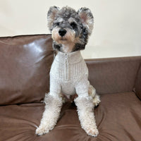 Pet Dog Winter Warm Polo Shirt with Zipper and Polka Dot Design