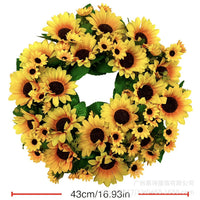 Sunflower Wildflower Spring Wreath for Front Door Decor