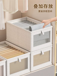 Foldable Fabric Storage Bins for Clothes, Pants, Underwear - Closet Organizer with Clear Window