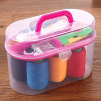 Portable Sewing Kit with 46-Piece Thread Set and Storage Box