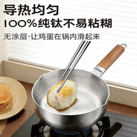 3-Layer Titanium Non-Stick Milk Pot with Lid, Small Saucepan for Baby Food, Noodles, Frying, and Steaming