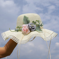 DIY Flower Summer Straw Hat Accessories Material Kit for Team Building Activities Simulation Dried Flower Sun Hat