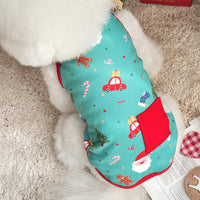 Christmas Pet Vest for Small Dogs and Cats, Thermal De Velvet Cotton, Festive Design