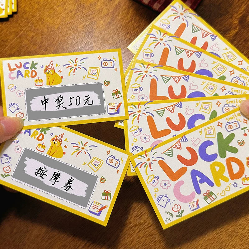 DIY Scratch-Off Birthday Cards, Handwritten Greeting Postcards for Couples & Students, Cartoon Cute Student Rewards