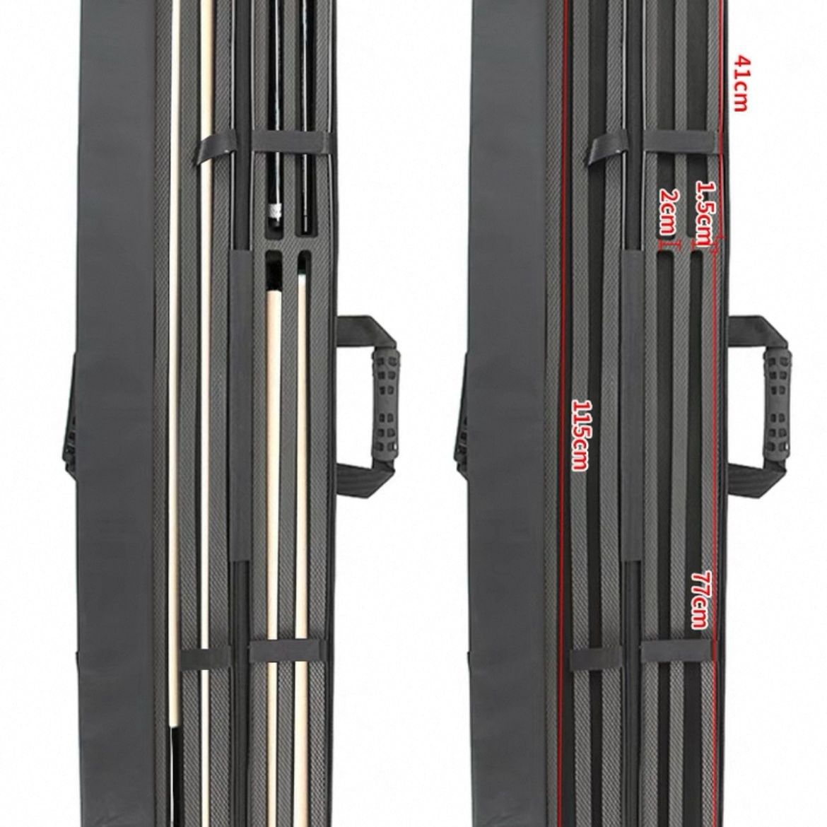 K4X 3-Slot Billiard Cue Case Set for Full-Length and Jump Cues