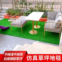 Mingrun Artificial Grass Turf Mat for Balcony Wedding Decor, Green Fake Lawn Carpet, Outdoor Thickened
