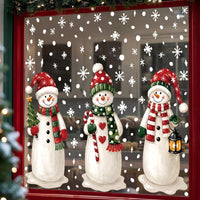 Large Christmas Snowman Window Clings PVC Cartoon Holiday Party Decor