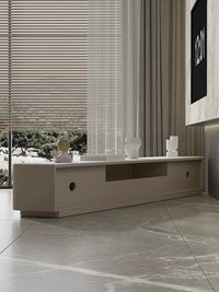 Modern Minimalist Slate Top TV Stand and Coffee Table Set with Solid Wood Base for Small Spaces
