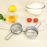 304 Stainless Steel Mini Powder Sifter 40 Mesh Filter Cocoa Powder Dispenser Baking Flour Sieve