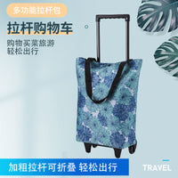 Foldable Rolling Shopping Bag with Wheels - Portable Grocery Cart Tote