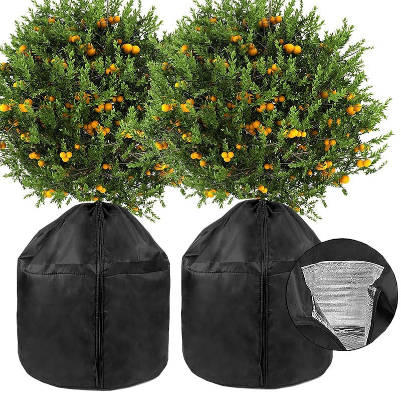 Winter Plant Protection Cover with Drawstring and Zipper for Outdoor Potted Plants, Shrubs, and Trees