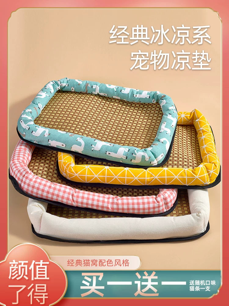 Pet Cooling Mat for Dogs and Cats, Summer Ice Pad Bed, Square/Round