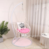 Indoor Woven Macrame Hammock Chair with Tassels for Balcony & Patio