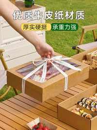 Disposable Kraft Paper Picnic Lunch Box Set for BBQ & Outdoor Activities