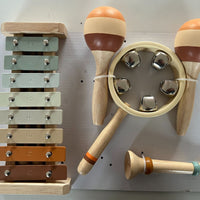 Orff Musical Instrument Wooden Box Set for Kids - Xylophone, Hand Bells, Early Education Percussion Toys