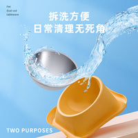 Elevated Stainless Steel Pet Bowl for Cats and Dogs, Anti-Spill Double Bowl Design, Large Capacity Food and Water Feeder