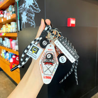 Acrylic Sports Keychain with Hand-Woven Rope, Backpack Charm, Creative Gift