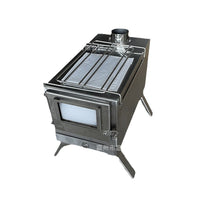 Outdoor Camping Tent Wood Burning Stove Stainless Steel Portable Heater with Drawer Ash Tray