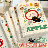 American Splatter Animal B5 Loose-Leaf Notebook for Students, Detachable Ring Coil, Thickened A5 Diary