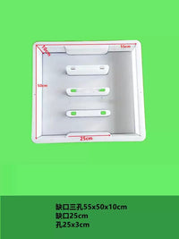 Rectangular Plastic Mold for Concrete Drainage Ditch Covers, 50x30x6cm, Five-Hole Design