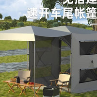 SUV Car Tail Tent Outdoor Camping Sunshade Shelter with Mosquito Net