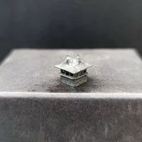 Miniature Brass Antique Chinese Architecture House Model for Micro Landscape Decor