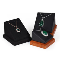 Solid Wood Microfiber Necklace and Pendant Display Stand