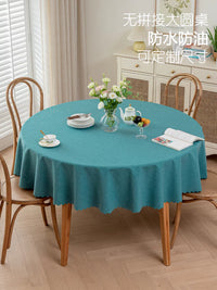 Solid Color Cotton Linen Waterproof Oil-Proof Wipeable Tablecloth for Dining Table Coffee Table Rectangular Japanese Style Simple Home Decor