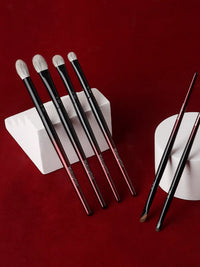 Meinvlang Zhu You Eye Makeup Brush Set for Blending and Eyeliner, Animal Hair