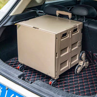 Foldable Camping Cart with Tabletop, Large Capacity Utility Wagon with All-Terrain Wheels