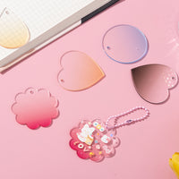 DIY Glitter Gradient Acrylic Keychain Blanks with Chain