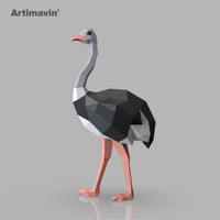 3D Ostrich Papercraft Model DIY Creative Decoration for Home & Shop