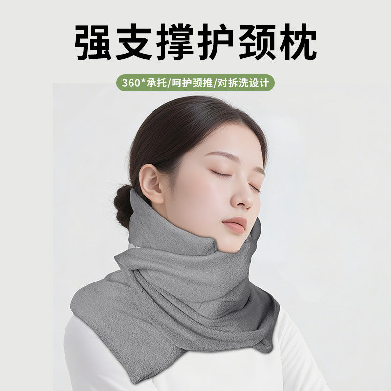 Portable U-Shaped Travel Pillow for Neck Support and Napping