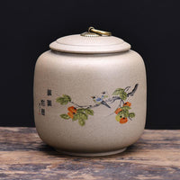 Handmade Coarse Pottery Tea Caddy Ceramic Storage Jar for Loose Leaf Tea