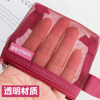 Transparent Nylon Mesh Travel Pouch for Small Items, Cosmetics, and Accessories