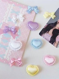 Satin Heart Appliques for DIY Crafts, Card Decoration, and Badge Holders