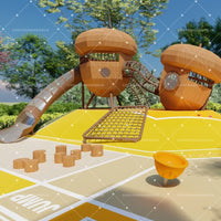 Stainless Steel Slide for Resorts, Treehouses, and Playgrounds with Climbing Net