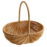 Handwoven Watermelon Basket Wicker Picnic Shopping Basket Fruit Picking Hamper