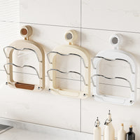 Wall-Mounted Pot Lid Holder with Detachable Drip Tray, No-Drill Suction Cup Design for Kitchen Organization