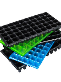 Seedling Starter Trays for Eucalyptus, Succulents, Strawberries, Peppers - Multi-Cell Wide-Bottom Plastic Planting Trays