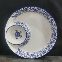 Ceramic Divided Serving Platter for Snacks, Dumplings, and Appetizers