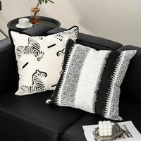 Luxury Zebra Print Throw Pillow Cover / Pillow with Insert for Sofa & Bay Window