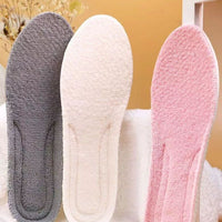 Plush Lambswool Winter Insoles for Men and Women - Thickened, Shock-Absorbing, Warm, and Odor-Resistant