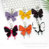 Colorful Butterfly Leather Bag Charm with Rope